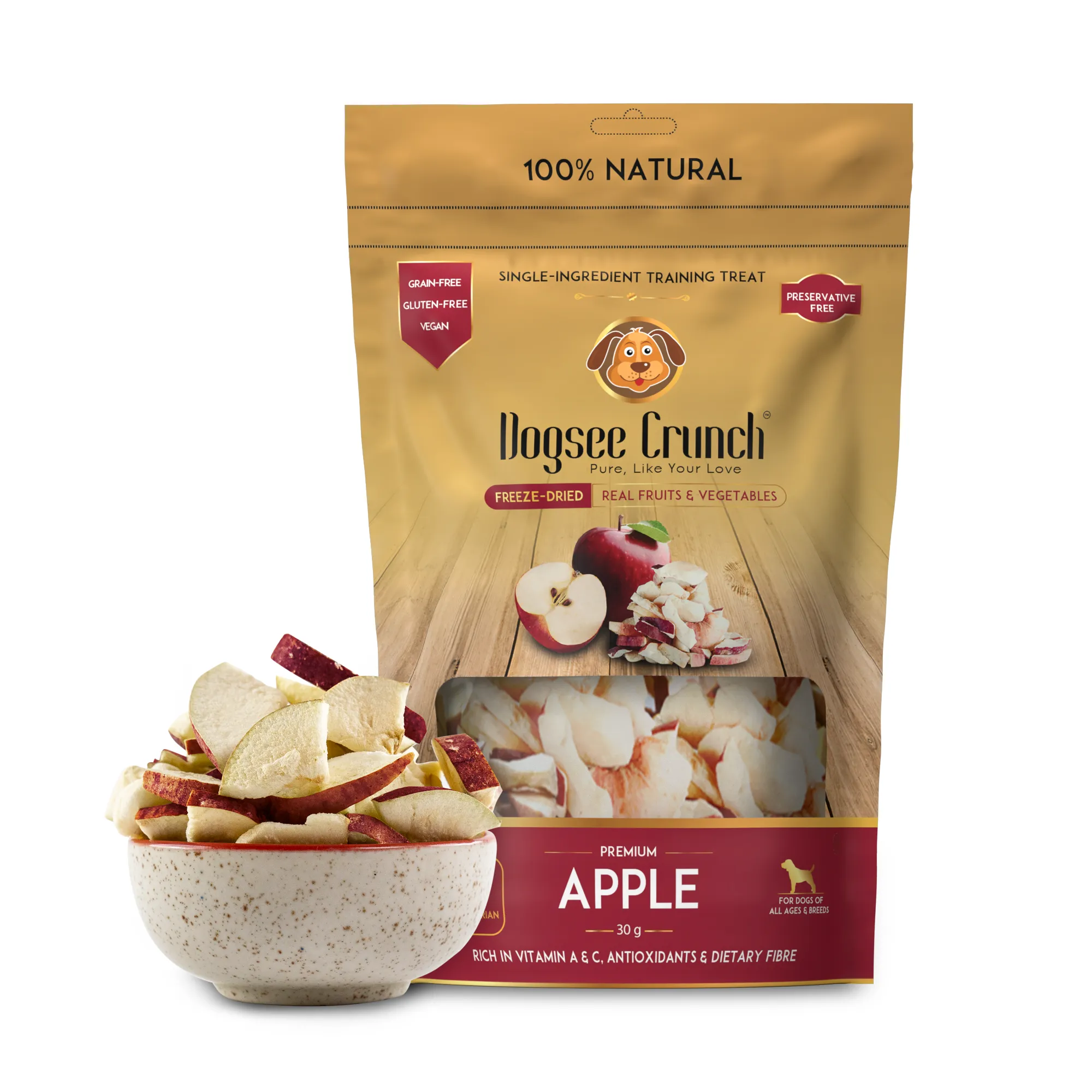 Freeze-Dried Apple Dog Treats