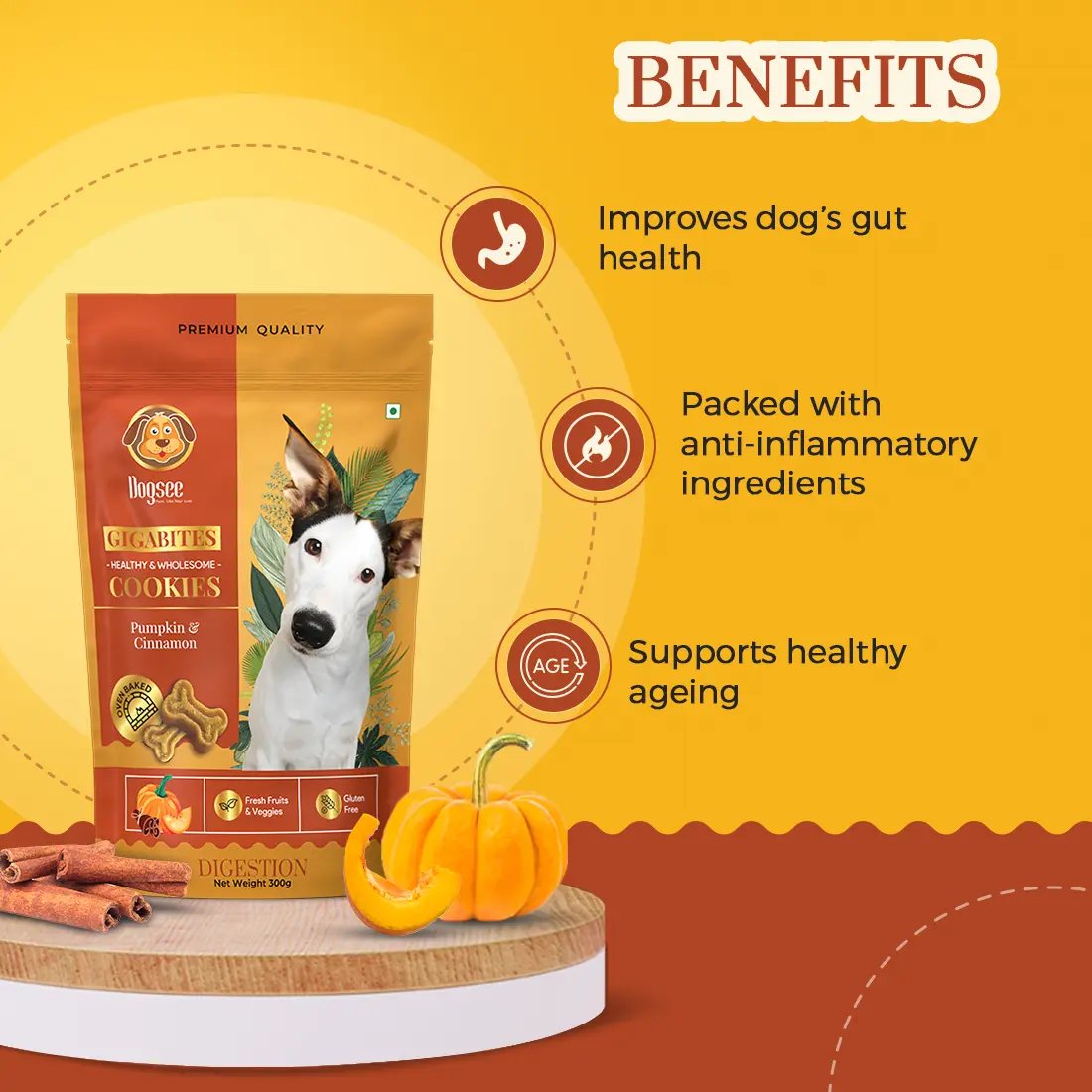 Benefits - Pumpkin and Cinnamon Cookies for Dogs
