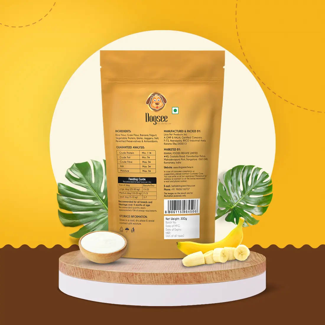 Product Specification - Banana Yogurt Cookies for Dogs