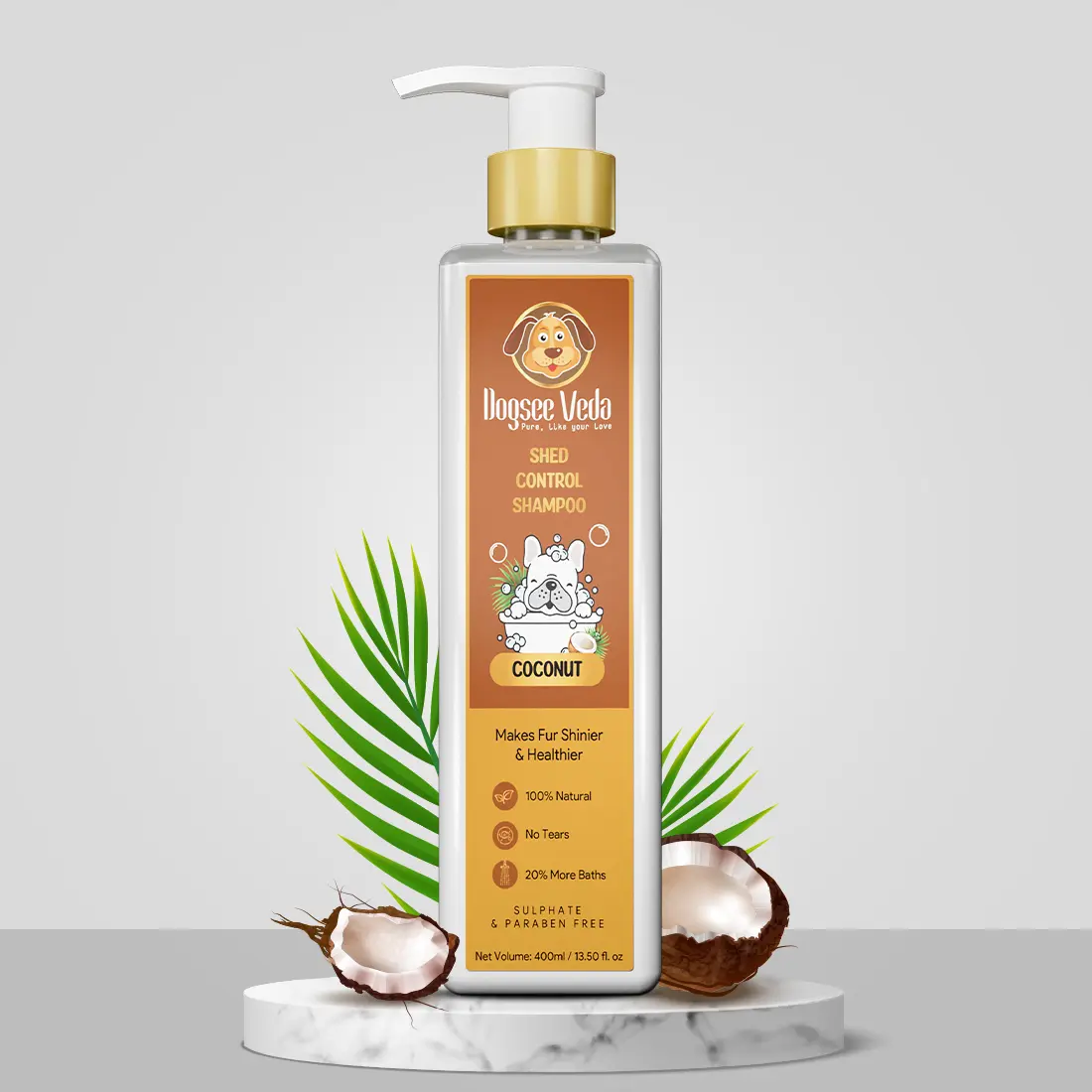 Dogsee Veda Coconut: Shed Control Dog Shampoo