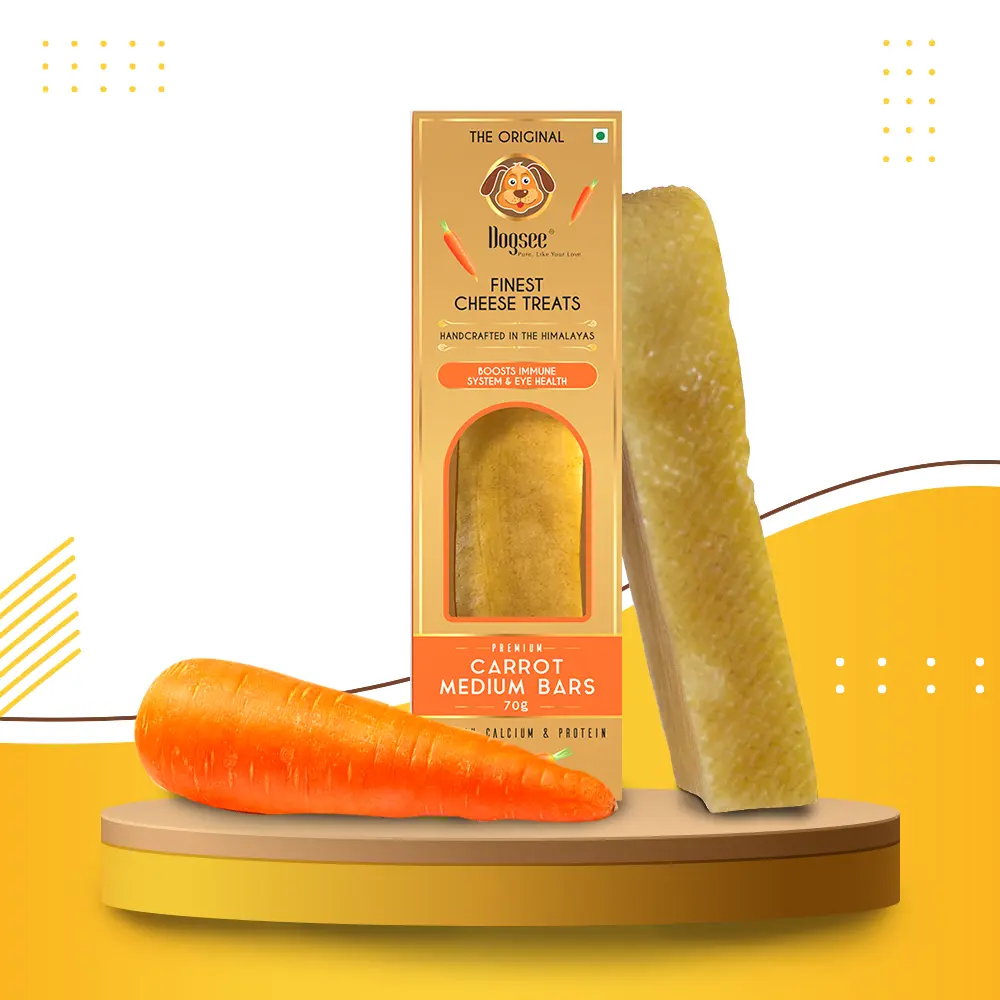 Long-lasting Singles Carrot Dental Chew for Medium Dogs