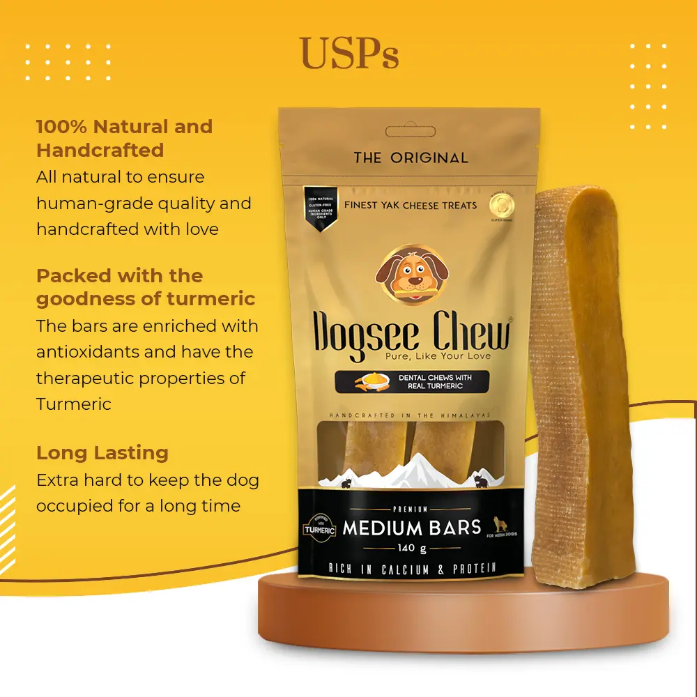 USPs - Long Lasting Turmeric Dental Chews for Medium Dogs