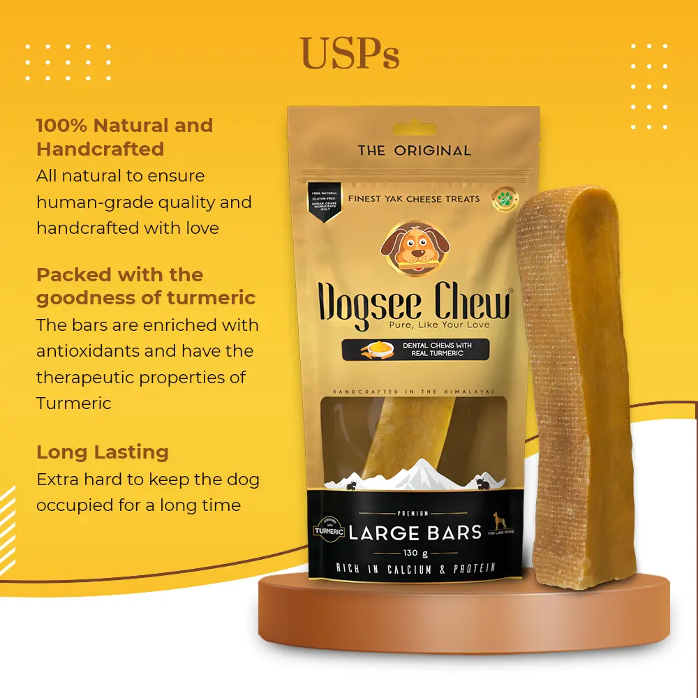USPs - Long Lasting Turmeric Medium Dental Chews for Medium Dogs