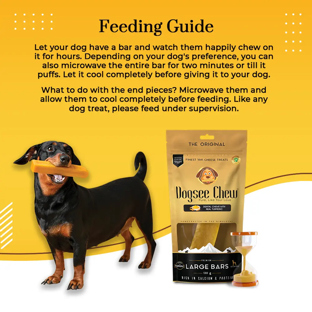 Feeding Guide - Long Lasting Turmeric Medium Dental Chews for Medium Dogs