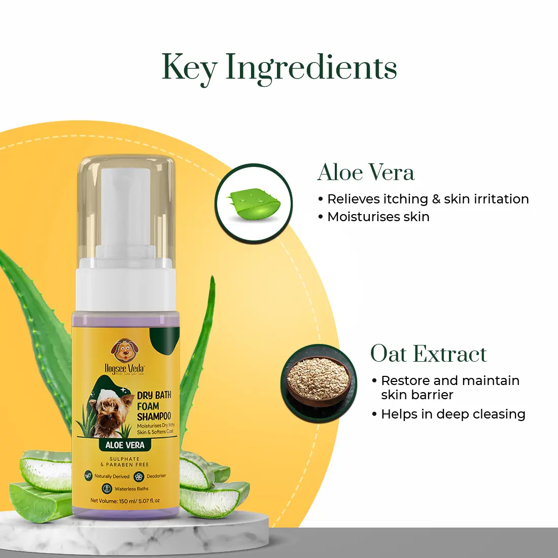 Key Ingredients - Dry Bath Foam Shampoo