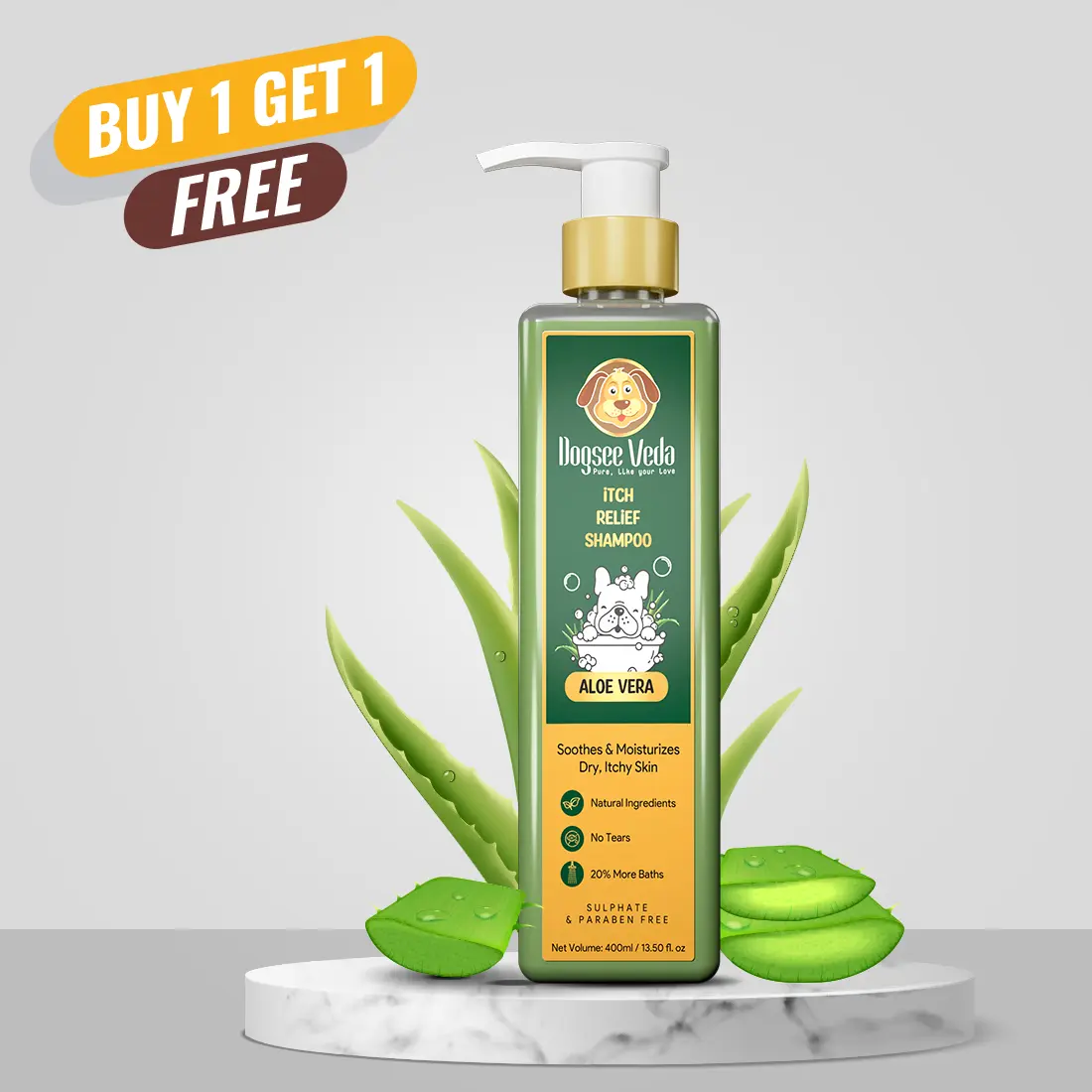 Dogsee Veda Aloe Vera: Itch Relief Dog Shampoo