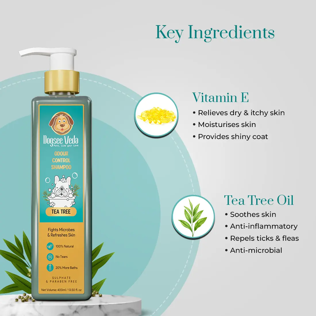 Key Ingredients - Tea Tree Odour Control Dog Shampoo