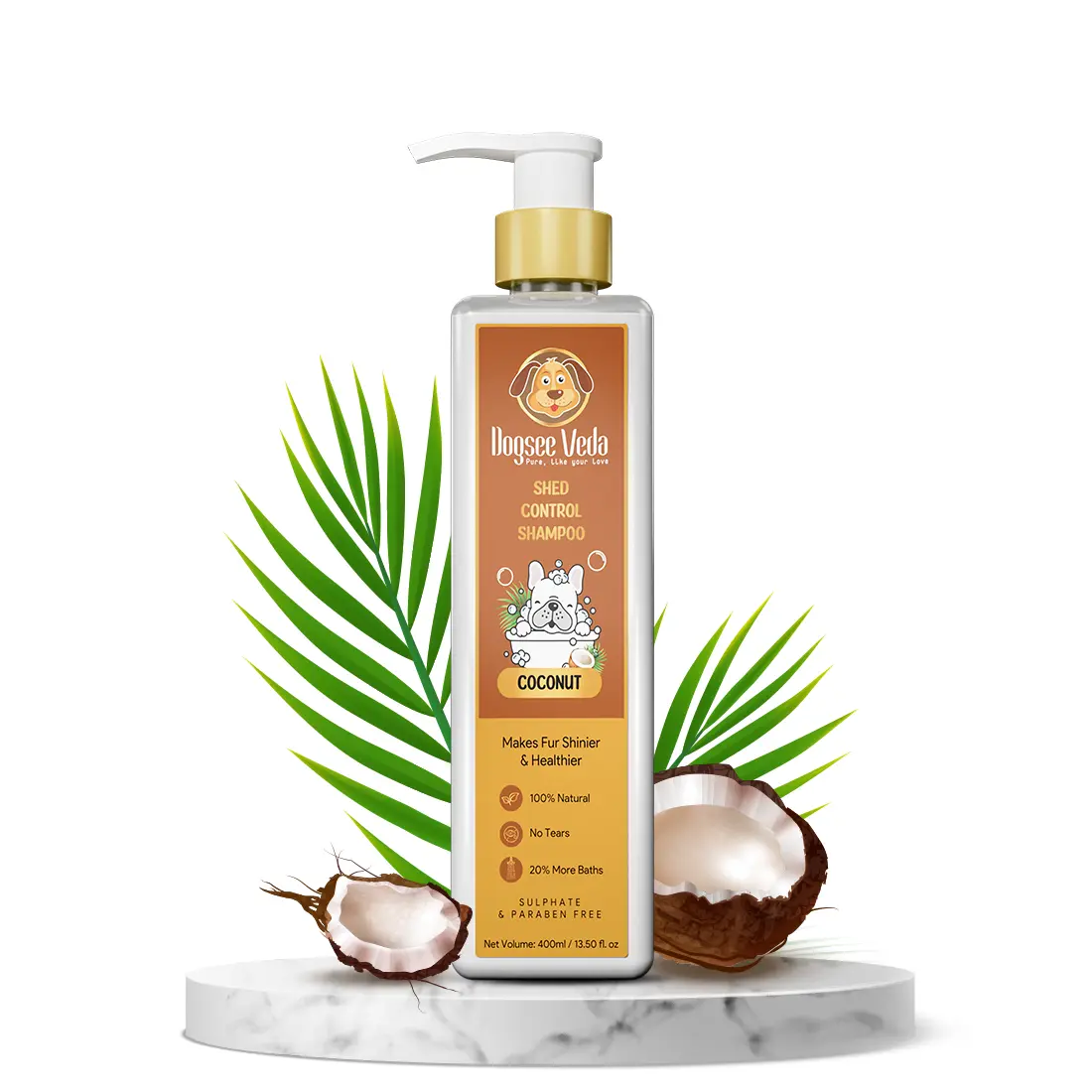 Dogsee Veda Coconut: Shed Control Dog Shampoo