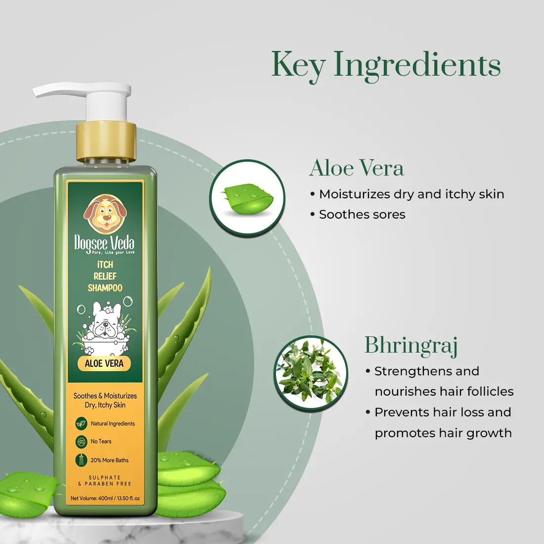 Key Ingredients - Aloe Vera Itch Relief Dog Shampoo