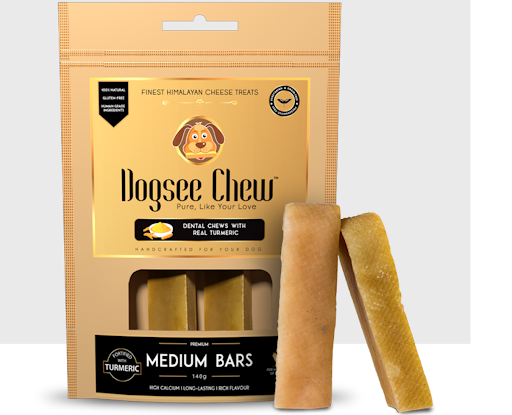 Turmeric Medium Bars: Long-Lasting Dental Chews for Medium Dogs