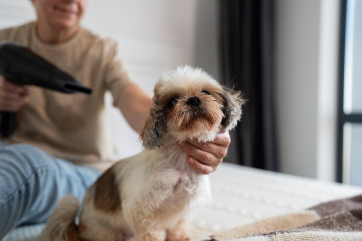 Blow Drying Dog