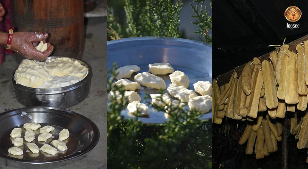 Hand Churning and smoke-drying