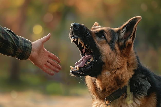 aggressive german shepherd dog bites