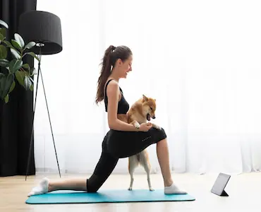 yoga with dog